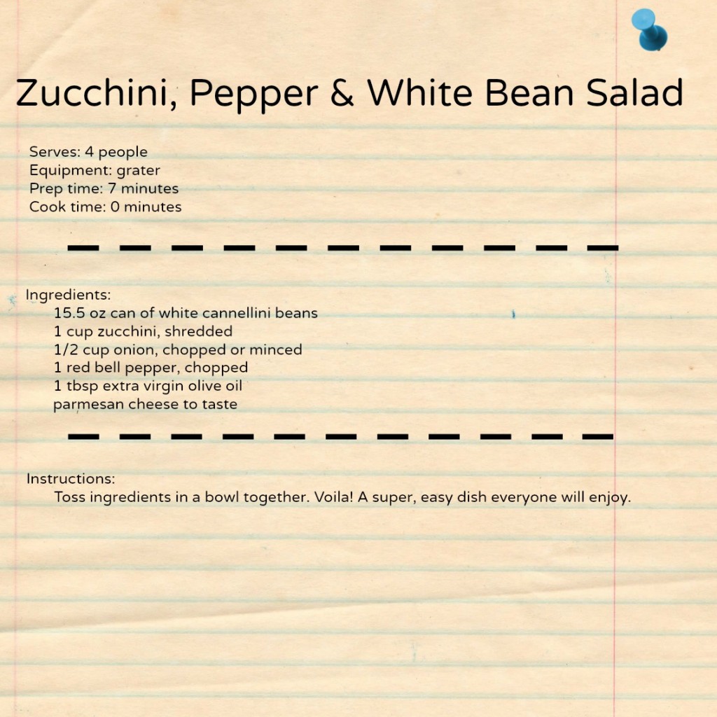 Zucchini, Pepper & White Bean Salad via http://www.thegoodmama.org