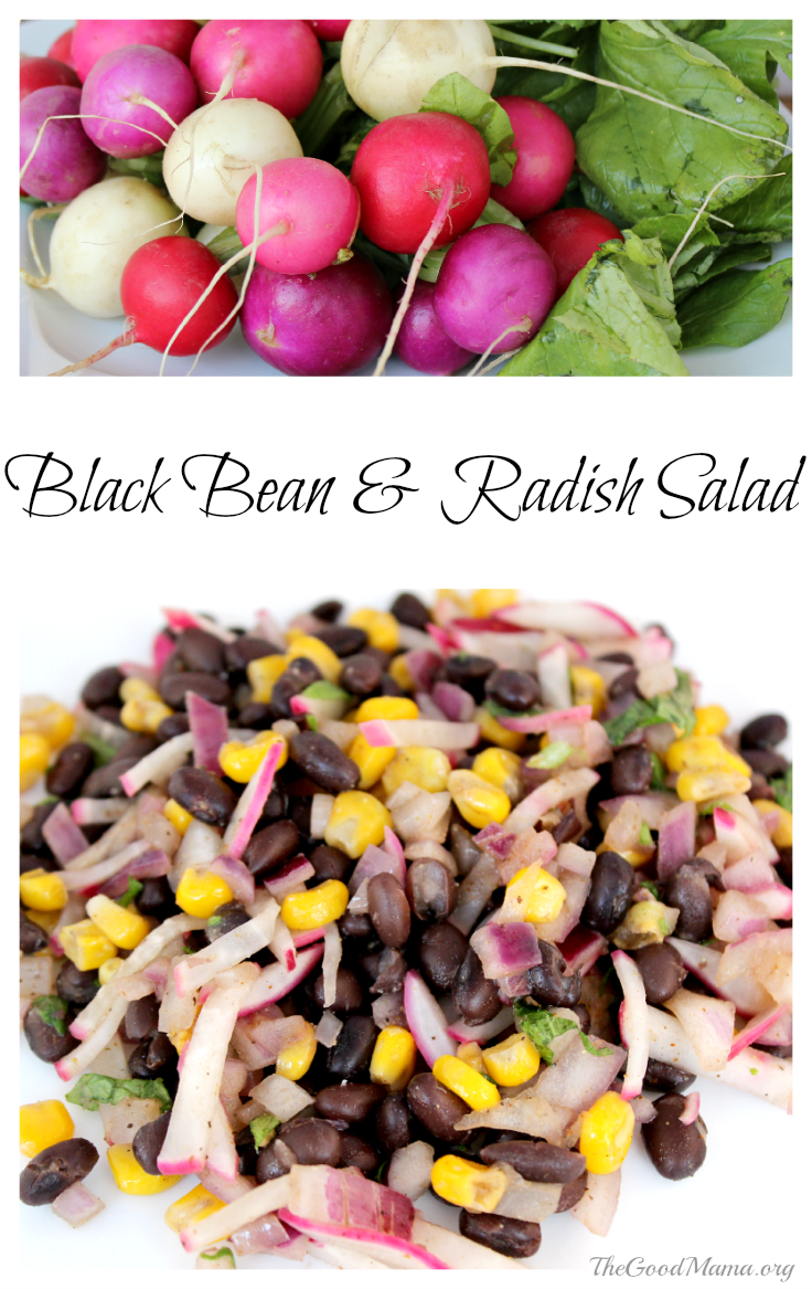 Black Bean and Radish Salad Recipe- Gluten free, diary free, vegan