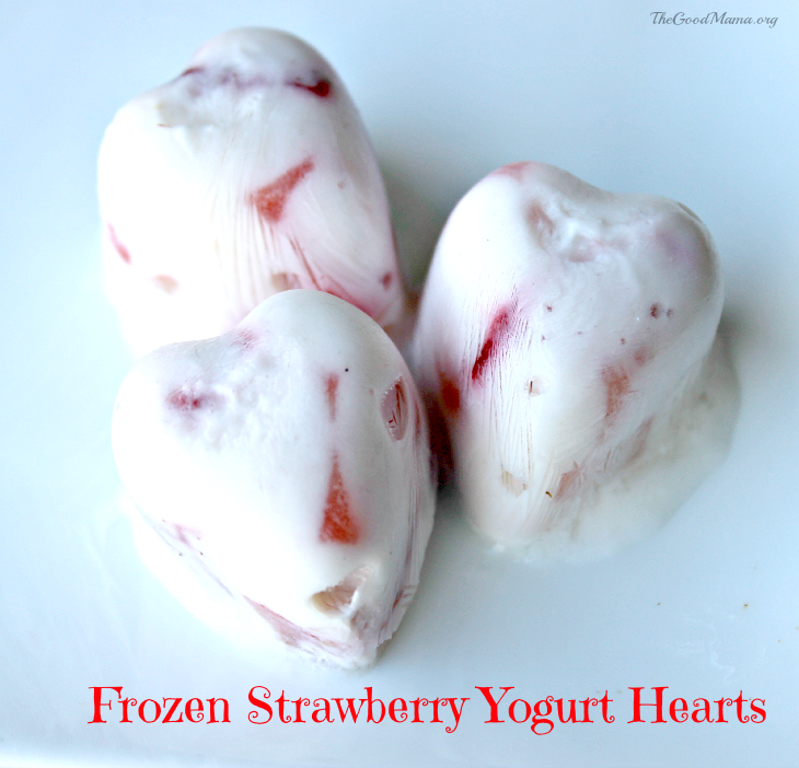 Frozen Strawberry Yogurt Hearts