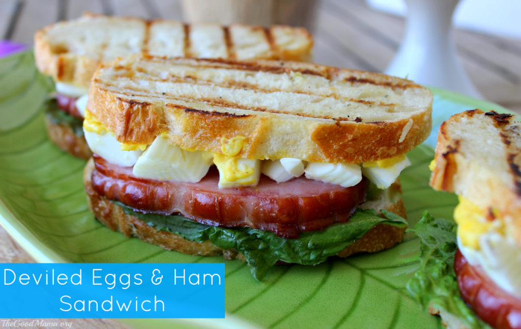 Deviled eggs and ham sandwich-perfect for your Easter Leftovers! PLUS, lots of other Easter dishes and activities