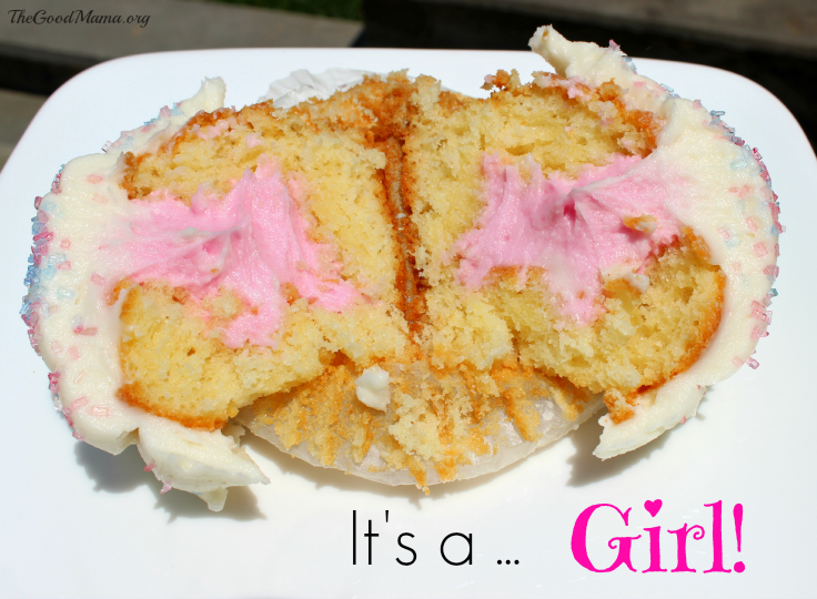 Our Gender Reveal Cupcake- It's a girl!