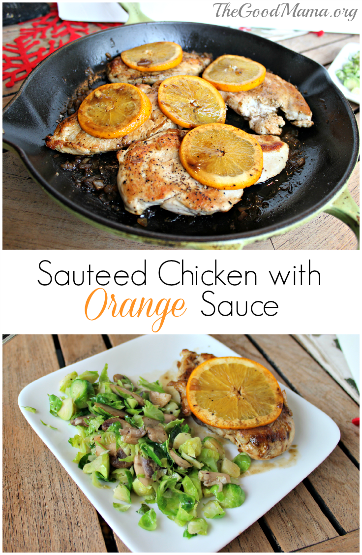 Sauteed chicken with orange sauce