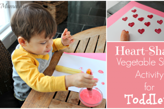 Heart-Shaped Vegetable Stamp Activity for Toddlers