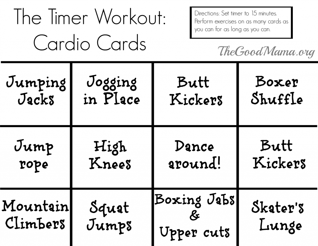 The Timer Workout with Free Printable exercise cards