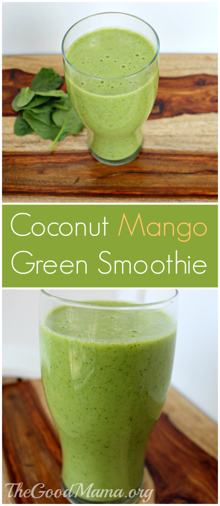 Coconut Mango Green Smoothie Recipe- Perfect for kids and beginners! 
