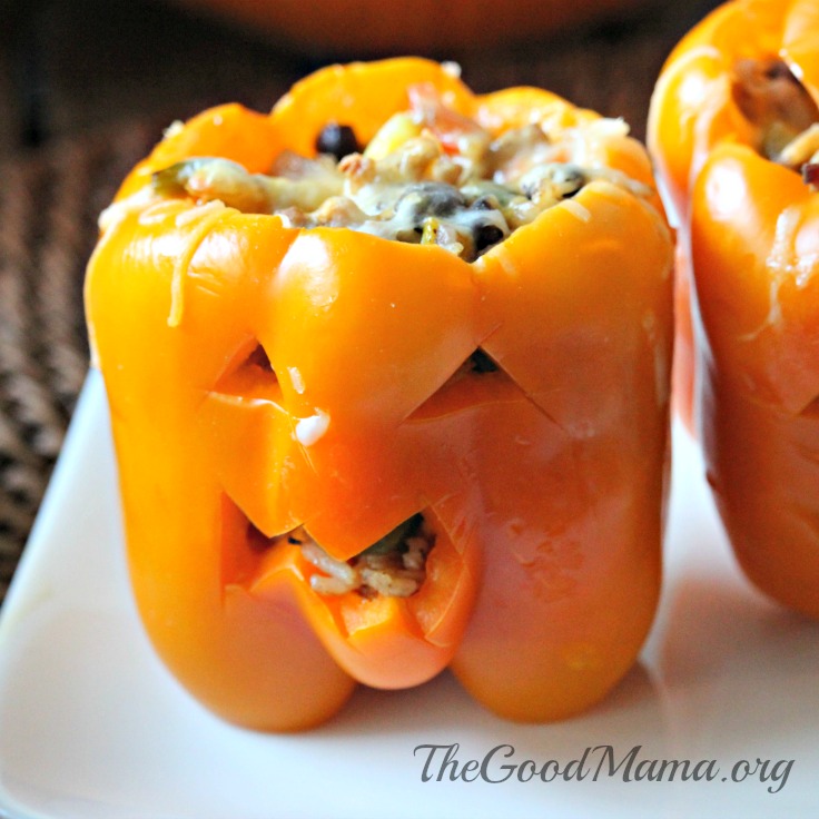 Spooky Stuffed Pepper “Pumpkins” Recipe