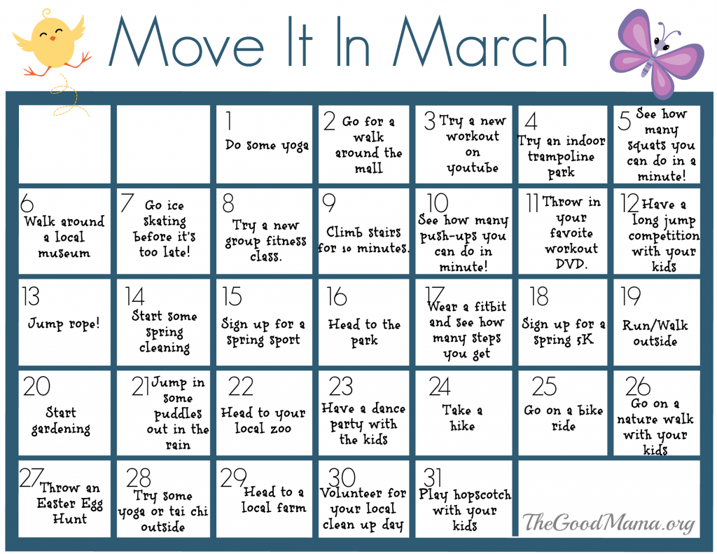 31 Ways to Move It In March - The Good Mama