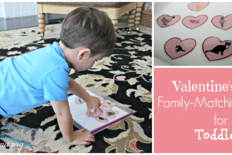 Valentine's day family matching game for toddlers